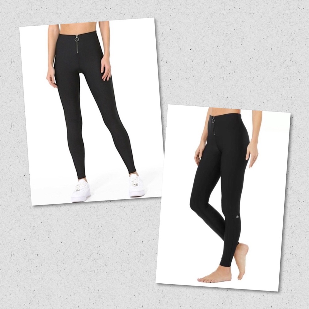 ALO YOGA Black High Waisted Fast Zip Leggings Size XS